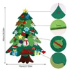 1 set Felt Christmas Tree Christmas Decorations with 2m String Light Kids DIY Tree Toys Christmas Decoration For Home Party 211104