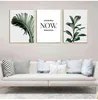 Nordic Gold Ananas Feuilles vertes Toile Peinture Mur Art Lettres Citations Affiches et impressions Plantes Photos pour salon 211222