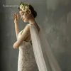 Bruidsluiers Hoge kwaliteit Zachte 1 Laag Kathedraal Bruiloft Tulle Sluier met Crystal Accessoires Wit Ivory Cape