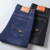 Jeans elasticizzati primavera autunno uomo business casual sciolto classico marchio dritto taglie forti 28-40 211108