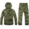 TAD 기어 전술 Softshell 위장 재킷 세트 남성 육군 방수 방수 사냥 의류 카모 군사 자켓 Andpants 210901
