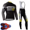 Wiosna / Autum Scott Team Mens Jazda Jazda Zestaw Koszulki Z Długim Rękawem Spodnie Bib Spodnie MTB MTB Wyścigi Rowerowe Jednolite Sporty Outdoor Nosić Ropa Ciclismo S21042013