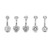 15pcs exquisite and fashionable mixed zircon navel button piercing jewelry double head crystal clay ball bell body jewelry set hea4050560