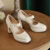 Designer skor lyxkvinna bottnar högklackat plattform rund tå mjukt naturligt äkta läder patent yrke mode party bröllop warorwar varumärke yn48-c828-1