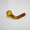 14mm male joint Thick Pyrex Colorful glass oil burner pipes Bent bowl for rig water bubbler bong adapter tobacco nail 30mm big bowls for smoking with 6 colors