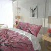 Ensembles de literie rose literie Twin Set Style chinois housse de couette taie d'oreiller roi chambre ameublement costume fille luxe