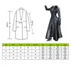 Women's Leather & Faux CYSINCOS Autumn Long Trench Coat For Women 2022 Sleeve Deep V Neck Zipper Plus Size Jackets