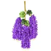 Artificial Wisteria False Violet Ceiling Flower Rattan Wedding Family Garden el Corridor Living Room Office Decoration 211108