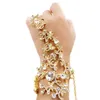 Link Chain Bridal Bracelets & Bangles Women Rhinestone Finger Ring Wedding Accessories Crystal Wrap Hand Jewelry Fawn22