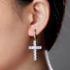 Topgrillz Micro Paved Cross Full Bling Iced Out Earring Cubic Zircon Gold Silver Color Charm Stud Earrings Hip Hop Jewelry 2106166859130