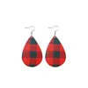 Boucles d'oreilles rondes de noël en cuir PU pour femmes, articles ménagers, Scotticize, vent américain, bijoux ZYY958