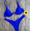 Sexig lågskuren mikro bikini set sommar sling med vadderad underwire två bit baddräkt brasilianska kvinnor simma thong beachwear 210604