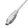 USB 2.0 محول كابل الذكور Firewire IEEE 1394 4Pin ILINK الذكور كابلات فضية شفافة 1.2 متر