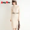 Women's Knitted Dress Knit Turtelneck Oversize Thick Sweater e for Women Long Sleeve Female 210428