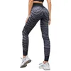 Stampa a righe elastico in vita aderente push up legging sport femme alta elasticità da jogging donna pantalon palestra allenamento leggings slim 210604