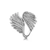 925 Sterling Silver Womens Diamond Ring Fashion Jewelry Feather Love Wedding Engagement Rings For Women