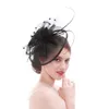 Fascinator Women Tea British Party Hair Clip Bridal Billbox Hat Bowler Retro Wedder Veil Beads Hairdress Accessory Kentucky Chands AL9267 Dress