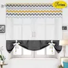 Flying Tulle Curtain with Printing Waves Colors designs Heavy Cloth Window Curtain for Kitchen Window and Small Window 211203