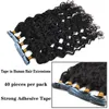 Natural Wavy Long Style Human Hairs Tape In Hair Extensions Naturals Color 40 Pieces Per Set For Women259y