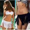 Women Beach Wear Sexy Tassels Fringe Elastic Mini Skirt Waist Crochet Wrap Bikini Cover Up Bathing Suit Women's Swimwear