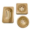 Natural Bamboo Soap Dish Holder Rack 3 Styles