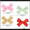Barrettes Girls Bows Clips Fabric Striped Bow Hairpin Bowknot With Floral Bangs Clip Hairpins Hair Ties Designer Jewelry Accessory Ej3 Vjsvw