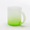 11oz sublimatie handvat gradiënt frosted glazen rechte hand diy multi-color wijnglazen warmteoverdracht wijn Tumblers bier cups 8 kleur mokken A12