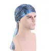 الرجال الحرير durags باندانا العمامة قبعة دو دوراج يوكسس طباعة أغطية الرأس حك القراصنة كاب طويل الذيل بونيه بيني غطاء الأزياء