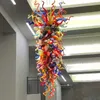 Blown Glass Chandeliers 100% Mouth CE UL Pendant Lamps Borosilicate Dale Chihuly Art Colorful 28 by 52 Inches