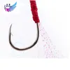 10Pcs/Lot Fishing Cast Jigs Assist Hook A10 Barbed Single Jig Thread Feather Pesca High Carbon Steel Lure Hooks