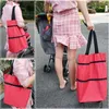 Storage Bags Foldable Shopping Bag Trolley Cart With Wheels Grocery Reusable Eco Large Organizer Waterproof Basket9215224