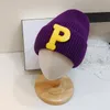Beanie/Kafatası Kapakları Örme Şapkalar Mektubu Solid Purple Turuncu Siyah Kış Kırışın Dış Mekan Katlanabilir Sıcak Sekme Rüzgar Dışı Gorras Para Mujer