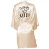 Födelsedag Queensquad Party Robe Satin Kvinnor Prinsessan Girlsquad Favor Ladies Dressing Gift Kimono Robes 210924