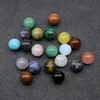 Cuentas sueltas de piedra natural de 20mm, amatista, cuarzo rosa, ágata turquesa, 7 chakras, cuentas redondas no porosas diy