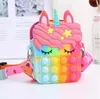 NEW DHL 24H ship Fidget Toys unicorn Favor coin purse silicone messenger bag adult children cute wallet decompression toy cat bag gift CN19