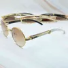 Fashion Zonnebril Mannen Vrouwen Designer Hele Luxe Franse Zonnebril Volledige Rand Metalen Tinten Buffelhoorn Houten Eyewear3011