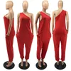 Kvinnor Jumpsuits Rompers Overells One Piece Pants Onesies Sexig Lös Ärmlös Playsuit Slim Fashion Solid Paneled Jumpsuit Kvinnor Kläder KLW6530