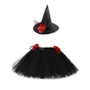 Skirts Big Swing Skirt Baby Girl Mid-length Tutu With Pointed Black Witch Hat Halloween Cosplay Set Costume Party Props