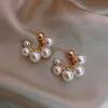 Stud Elegant Metal Simulated Pearl Earrings For Woman Fashion Jewelry 2021 Luxury Wedding Party Girl's Brincos