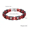 AZIZ BEKKAOUI rouge acier inoxydable Style classique haute qualité vélo chaîne lien pour hommes largeur mode Bracelet