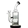 Partihandel 12 Arms Dubbel Tree Perc Hookahs Bent Typ Style Mini Glas Oljebrännare Rörvatten Bongs Små olja DAB Rigs 14.5mm Kvinna Joint YQ01