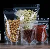 Herbruikbare stand-up tas transparant plastic rits pouch luchtdicht voedsel opslag geurbestendige tassen voor koffie thee snack retail pakket