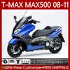 دراجة نارية TMAHA T-MAX500 TMAX-500 MAX-500 T 08-11 Bodywork 107NO.30 TMAX MAX 500 Metal Blue TMAX500 MAX500 MAX500 08 09 10 11 XP500 2008 2009 2011 Fairings