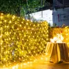 2x2/3x2/6x4m Luci a rete a rete Luci natalizie Fata Ghirlanda Casa all'aperto per la decorazione del giardino della tenda della festa nuziale