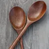 1Set 6 Pieces Wooden Spoon Wood Soup Spoons for Eating Mixing Stirring Cooking, Long Handle Spoon with Chinese Style Kitchen Utensi