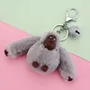 Keychains nyckelkedja kvinnor Monkey Animal Doll Toy Bag Pendant Decoration Fluffy Fuzzy Accessory Buckle Ring Hook Kids Like Holder F284E