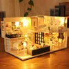 Doll House Furniture Wooden Miniature Diy Kit com pó Cover Caixa de música Assemble Crafts Presente de aniversário de brinquedo para crianças menina L7196855