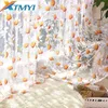 XTMYI Modern Tulle Curtain For Living Room Yellow Floral Sheer Curtain For Bedroom Kitchen Window Treatment Curtains Panel Drape 210712