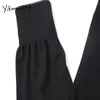 Yitimuceng черная блузка женская кнопка рубашки с длинным рукавом поворотный воротник прямой сплошной весна корейские моды вершины 210601