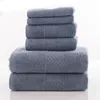 Cotton Gray Bath Towel 6pcs/Set A Soft Solid Color Towels Holiday Party Gifts Hotel Home Supplies Kids Adult 74bs Q2
